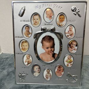My First Year Baby Photo Frame Shower Gift Nursery Decor Boy Girl Pearhead